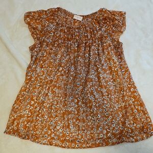 Elegant Floral Blouse in Orange